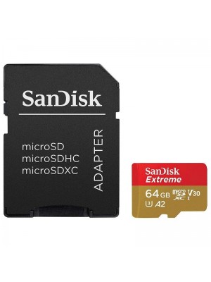Tarjeta de Memoria SanDisk Extreme 64GB microSD XC UHS-I con Adaptador- Clase 10- 160MBs